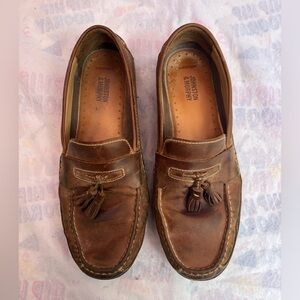 Johnston and Murphy Men’s 11 SheepSkin Leather Brown Loafer Shoes